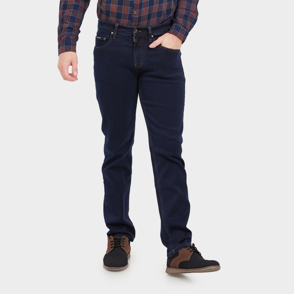 JB Boss Bravo Big Size Regular Basic Lurus Jumbo Besar Celana Panjang Jeans Denim Stretch Melar Pria