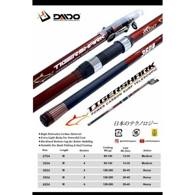 Joran Surf / Joran Pasiran Teleskopik Daido Tiger Shark 420Cm COD