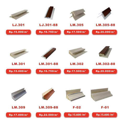 Lis Plafon PVC Lis Dinding Panjang 4m
