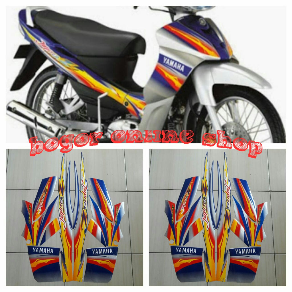 stiker body motor jupiter z std 2004 biru-silver