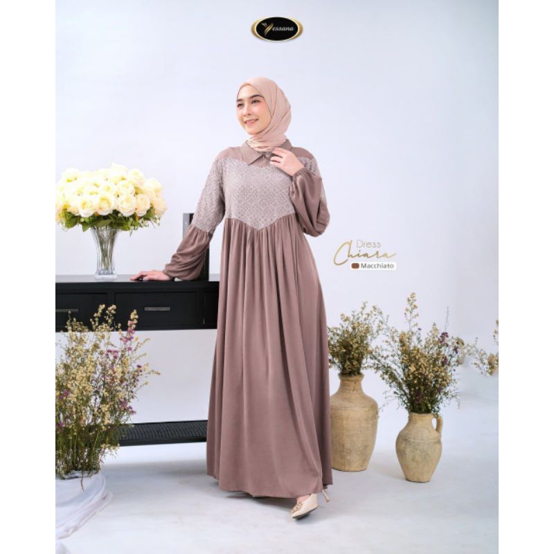 Gamis Chiara Yessana / Gamis Busui Lebaran / Gamis Lebaran 2024 / Gamis Terbaru Busui / Gamis busui 