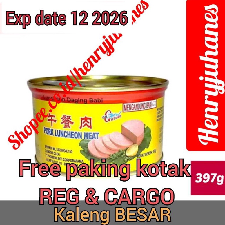 

UQJ787 STAR 397 gram Gulong Canned Ham Pork Luncheon Meat free pakiing kotak untuk reg dan cargo daging babi daging maling non halal