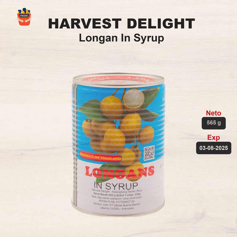 

Harvest Delight Longan In Syrup 565 gram - Sirup Bauh Longan Dalam Kaleng