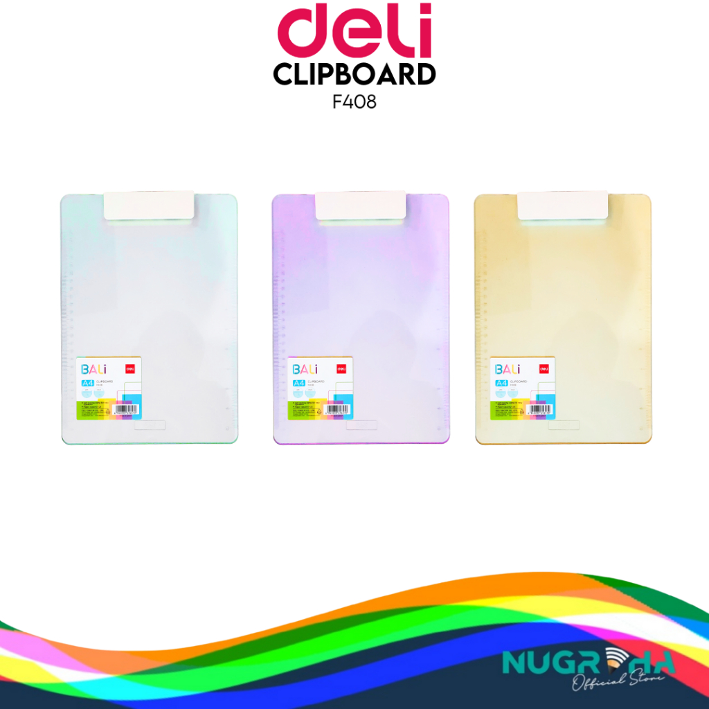 

Deli Papan Jalan / Papan Ujian / Clipboard Folio F4 Bening MIka Tebal F408
