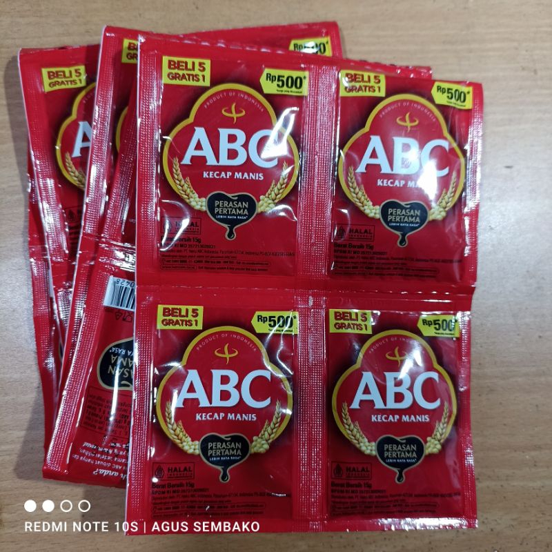 

1 lembar kecap abc sachet isi 24s