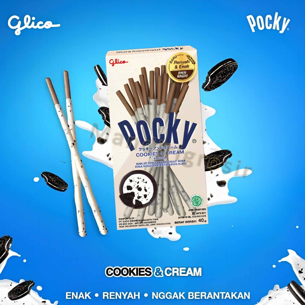 

Biskuit Stik Cokelat Salut Cream Vanilla * Pocky * Cookies & Cream * 40gr