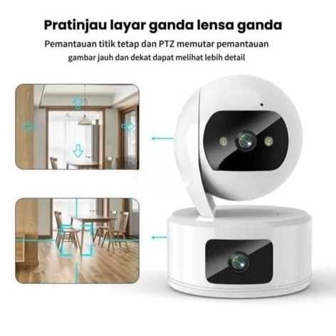 CCTV HK6406B iCSee Lensa Ganda Indoor Kamera Pintar FHD Wireless CCTV Tixvision