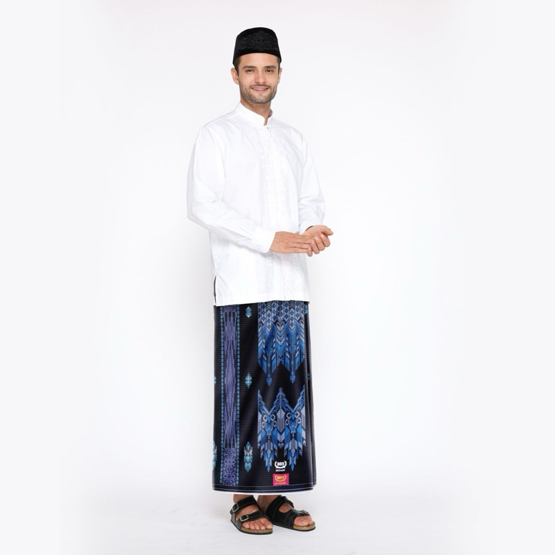 Sarung BHS Excellent Gold Motif E58 JGP Hitam Biru 03