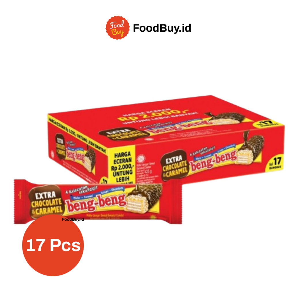 

Paket 1 Pack - Beng Beng Wafer Caramel Crispy Chocolate 25 gr (17 pcs)