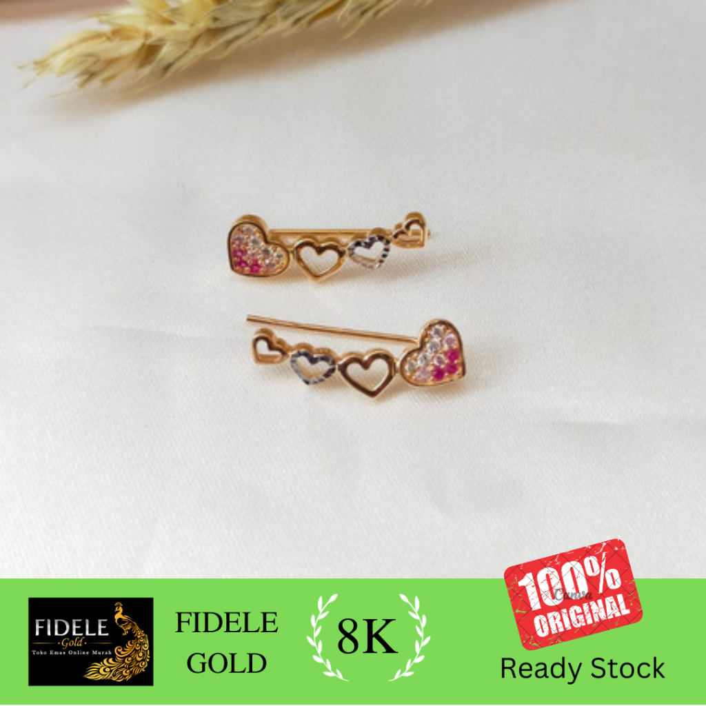 Anting jepit Emas Asli giwang trend UBS emas asli fashion