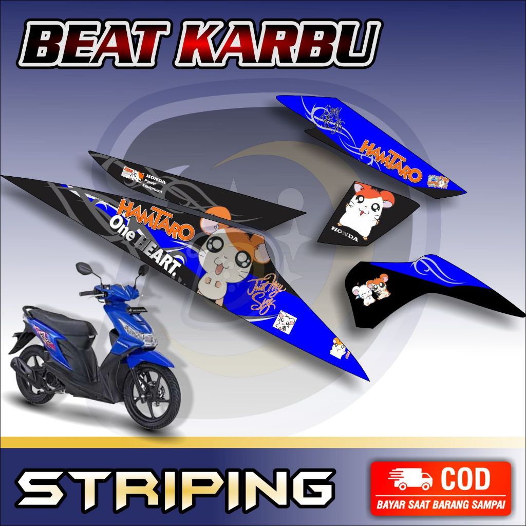 Striping Lis Honda Beat Karbu Stiker Motor Beat Karbu Hamataro