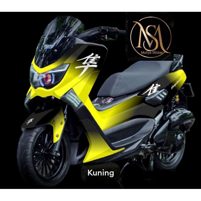 stiker decal nmax old 2019 full body motif hayabusa gradasi kuning hitam