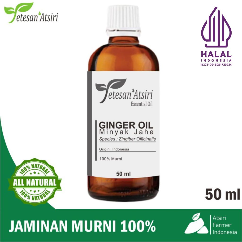 50ml minyak atsiri jahe murni tanpa campuran ginger pure essential oil therapeutic grade aromatherapy aromaterapi aromaterapy oil burner 50 ml