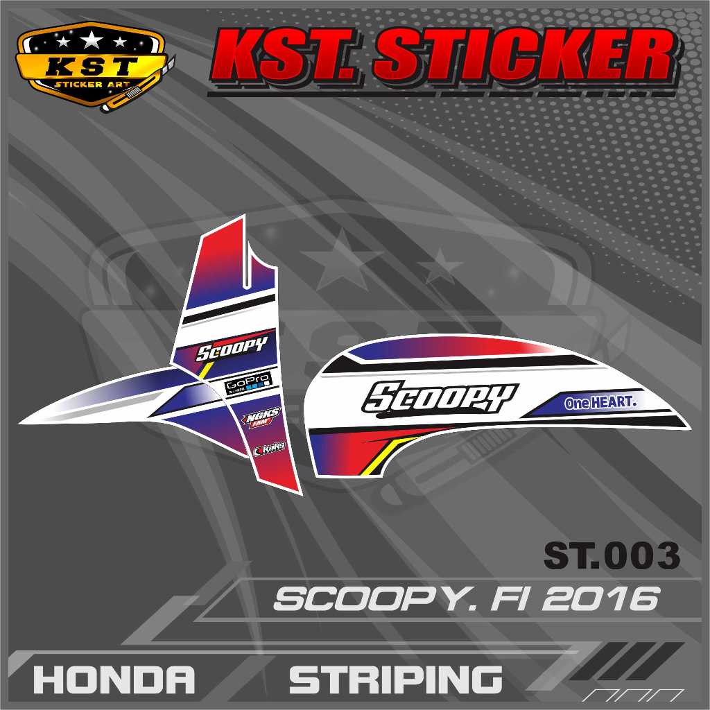 Striping Scoopy 2016 - Sticker Striping Honda Scoopy 2016 Desain Racing . ST 003