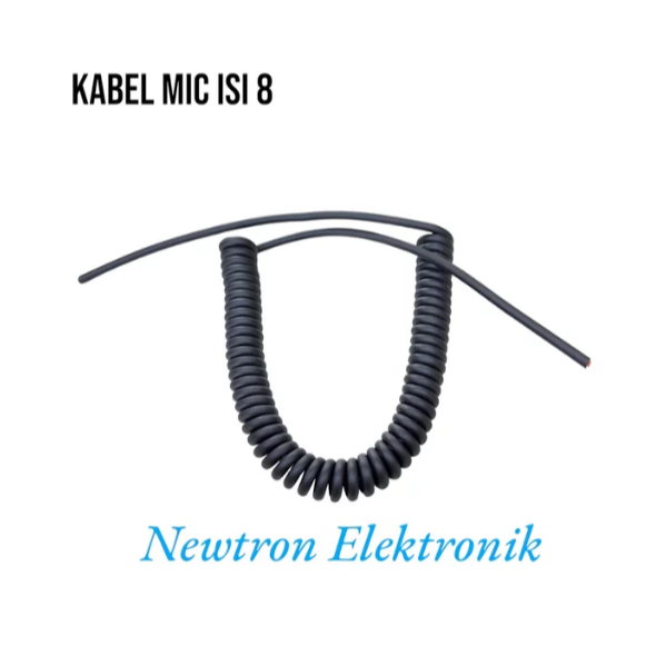 Kabel Mic Spiral Isi 8 Rig Icom IC-2300 IC-2200 IC-2100 IC-V8000 Kenwood TM281 TM271 Alinco DR135 Ri
