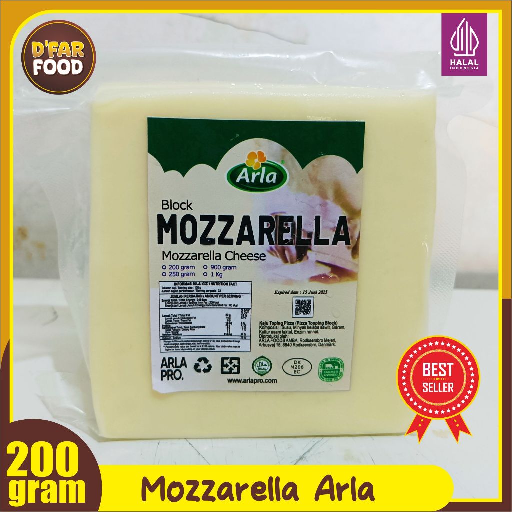 

Keju Mozzarella Arla 200gr / Mozzarella Cheese - Keju Arla Repack 200gr