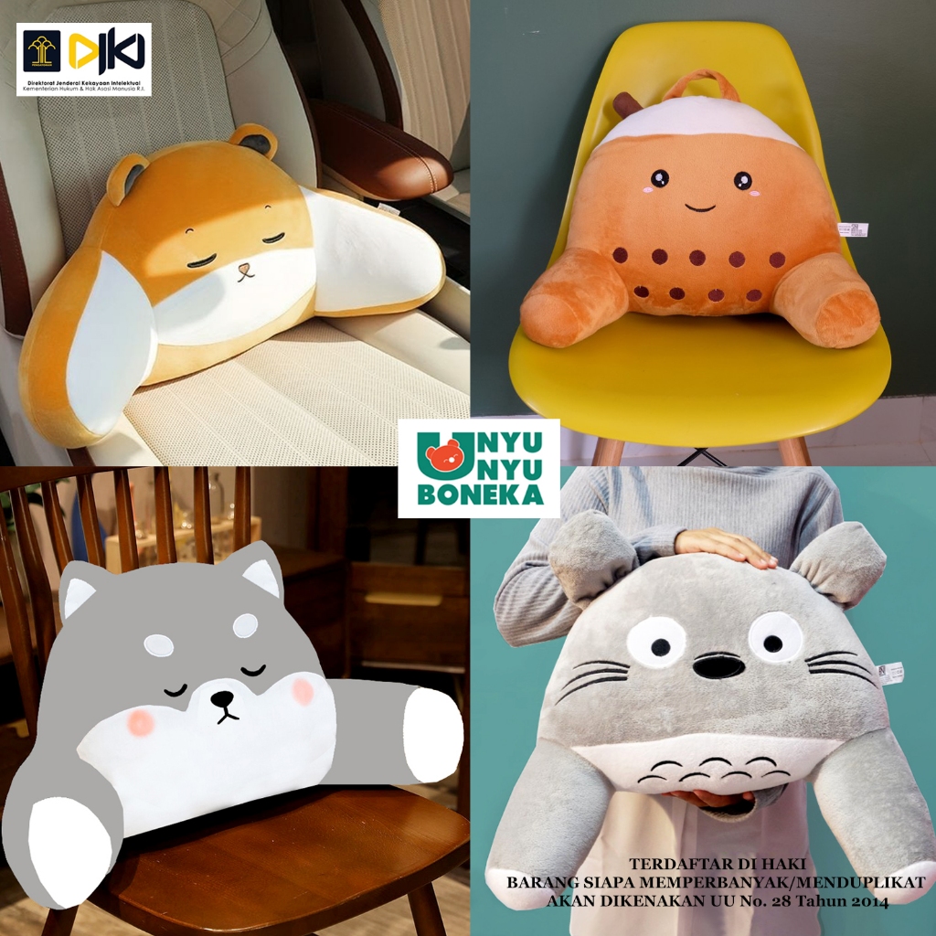 bantal sandaran kursi boneka serigala husky shiba dog bantal kantor bantal mobil bantal ibu hamil