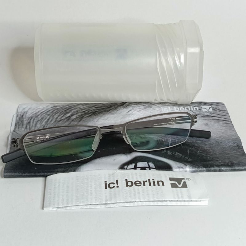 Kacamata Ic Berlin Solal Graphite & Black Shiny Original Germany Pure Titanium