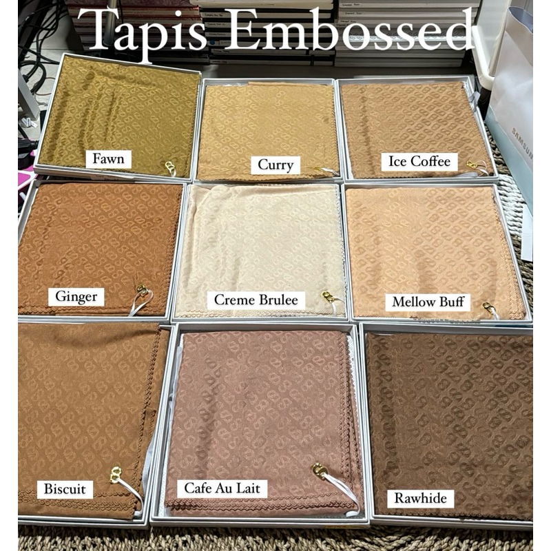 BUTTONSCARVES EVERYDAY TAPIS EMBOSSED NEW BUKAN BEKAS ATAU PRELOVED BLACK NAVY RUBY