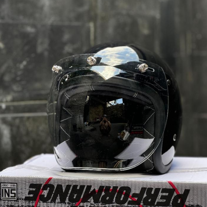 Helm Motor Bogo Original SNI - Helm Vespa, Helm Classic, Helm Retro, Helm Keren