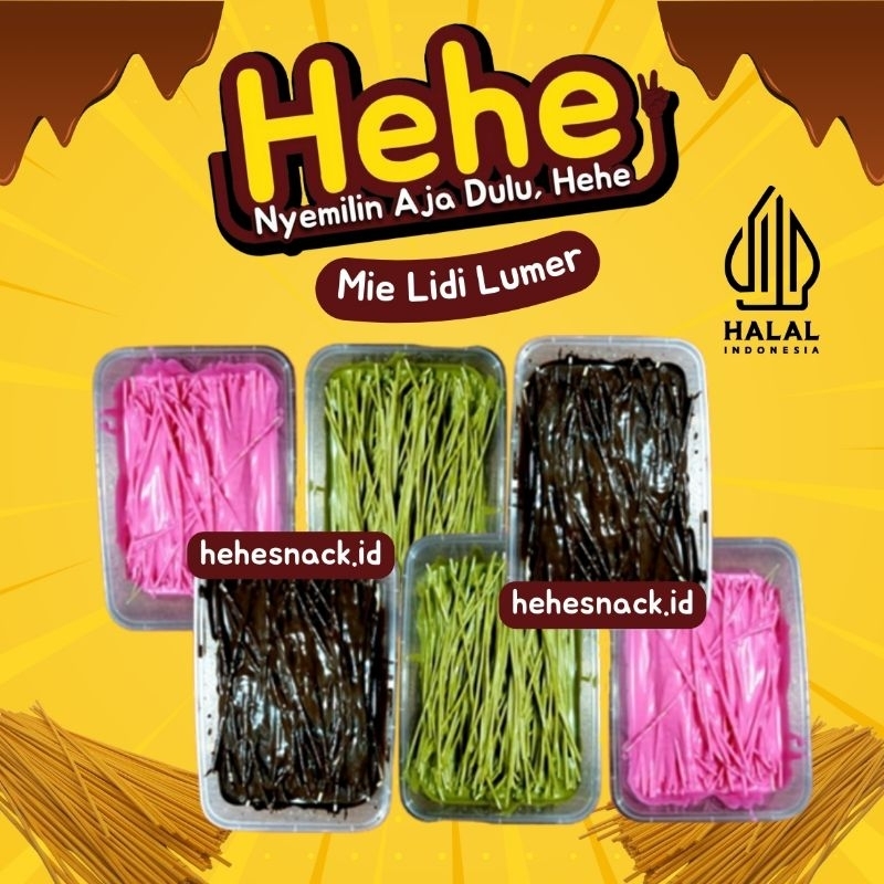 

HEHESNACK Mie Lidi Coklat Lumer Aneka Rasa Manis Premium Kemasan Box 500ML