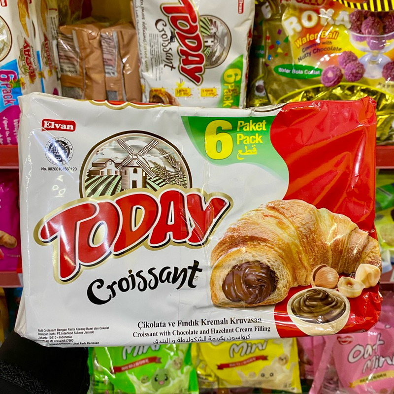 

‼️ PROMO BUY 1 GET 1 ‼️ Elvan Today Croissant With Chocolate And Hazelnut Cream Filling 240gr [6 pcs @40gr]