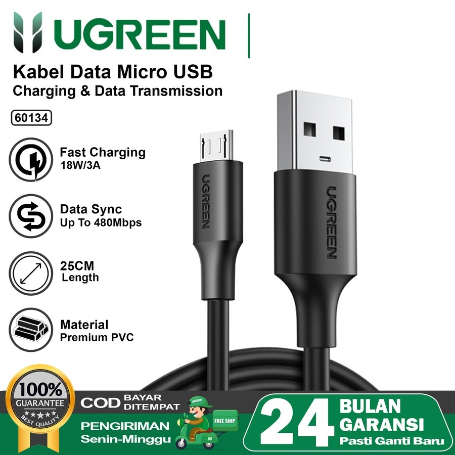 Kabel Data Micro USB 18W UGREEN Fast Charging Premium Braided
