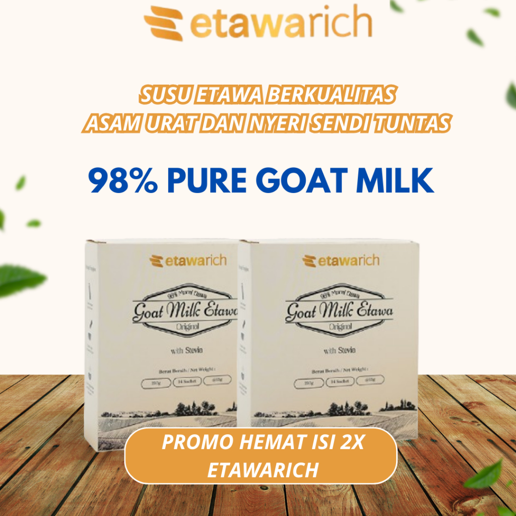 

ETAWARICH Susu Kambing Etawa Original Ampuh Atasi Nyeri Sendi Etawalin Asam Urat BPOM Isi 2 Box