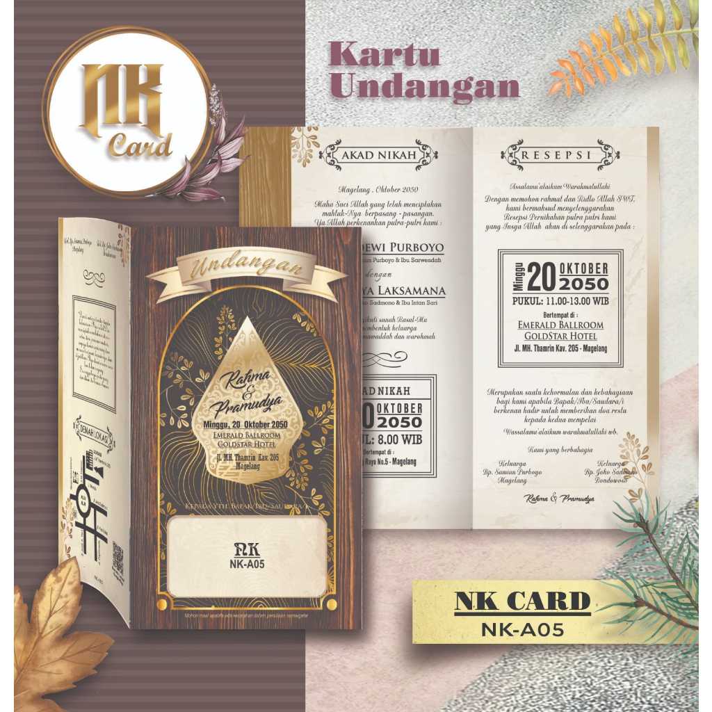 NK 05 NK Card | Blanko Undangan | Undangan Murah | Blangko Undangan | Free File Setting