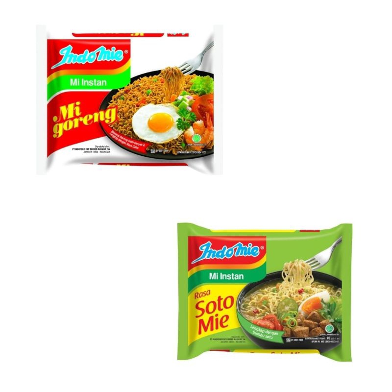 

Mie Indomie rasa soto/goreng isi 8