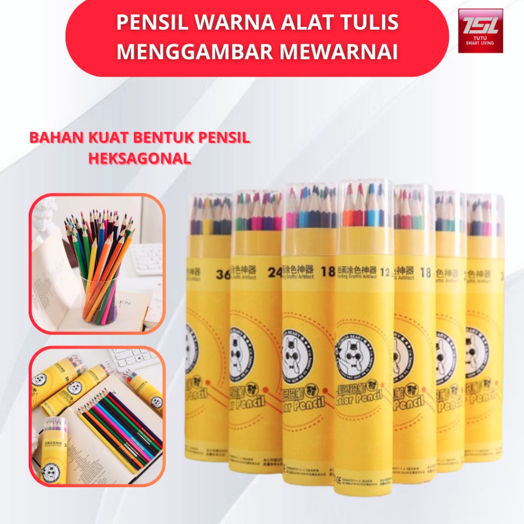 

[ CUCI GUDANG ] TUTU Pensil Warna Alat tulis Menggambar Mewarnai Cerah Bahan Kuat Bentuk Pensil Pensil Warna Pensil Set Tabung