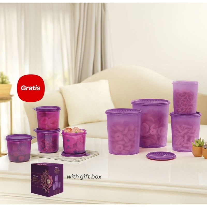 TOPLES DECO CANISTER UNGU TUPPERWARE / TOPLES LEBARAN