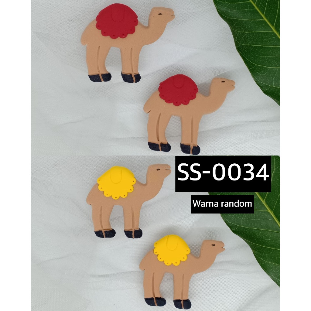 SS-0034 CLAY Hiasan Kue Cake Topper Idul Fitri Lebaran Eid Mubarak Unta