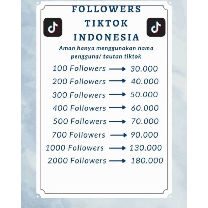 1000 Followers Tiktok Indonesia