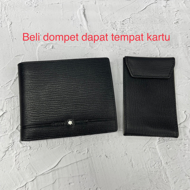 Dompet lipat kulit asli pria album tempat kartu mont blanc