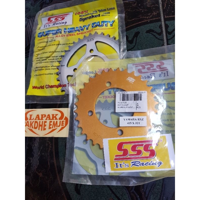 GEAR BELAKANG SSS 415 32 GER GIR RX KING RXZ JUPITER Z JUPITER MX NJMX FIZR SSS ORIGINAL GOLD ALUMUN