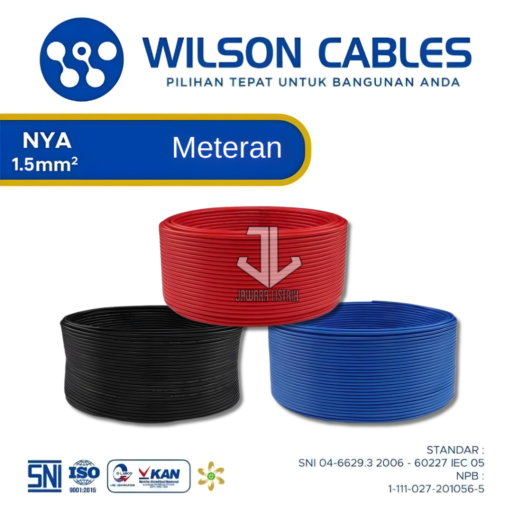 WILSON KABEL NYA 1.5MM KABEL TEMBAGA KAWAT TUNGGAL METERAN