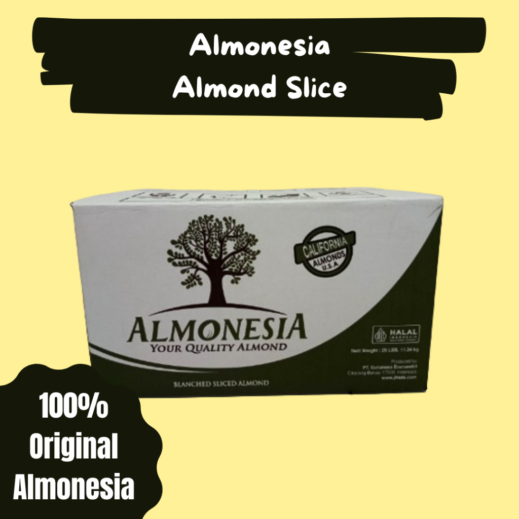 

Raw Almond Slice Mentah Raw Almonesia Repack 1 kg 500 gram