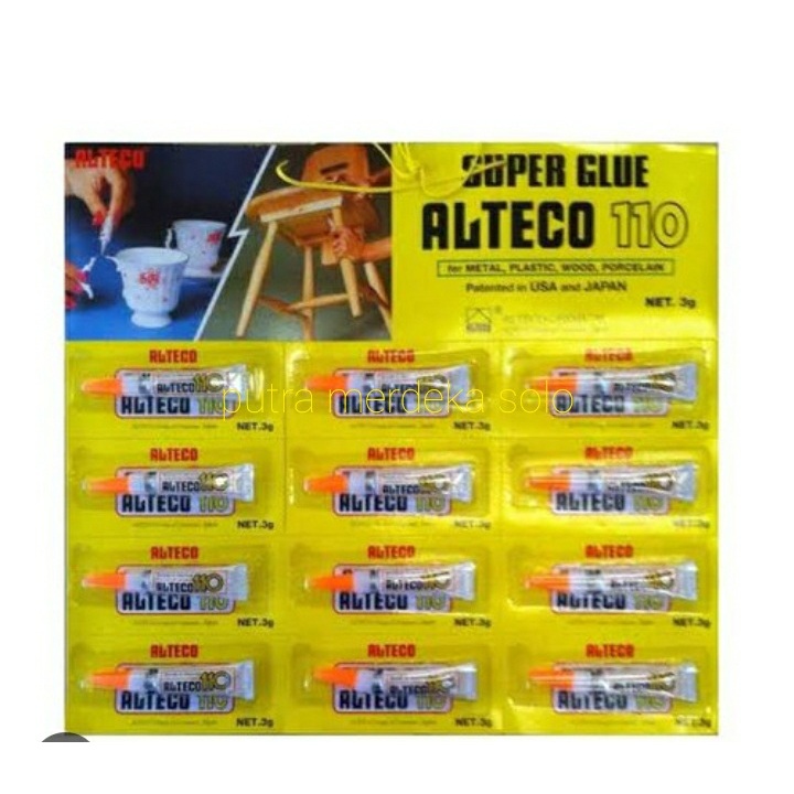 

LEM SUPER GLUE ALTECO 110 (3 GRAM) / Lem Alteco Renteng 1 Lusin 12 Pcs