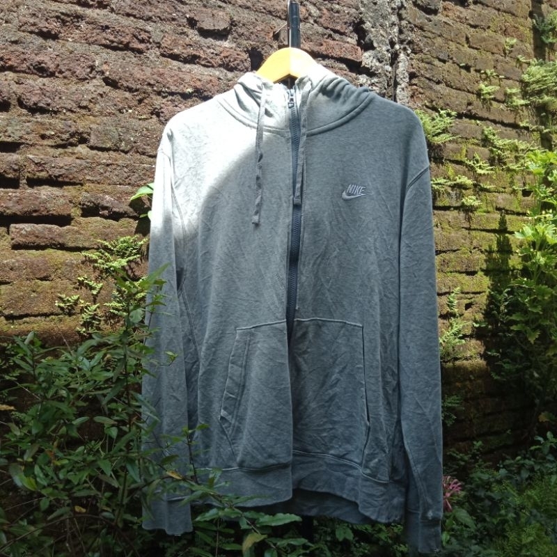 Zip Hoodie Nike Small Logo Grey