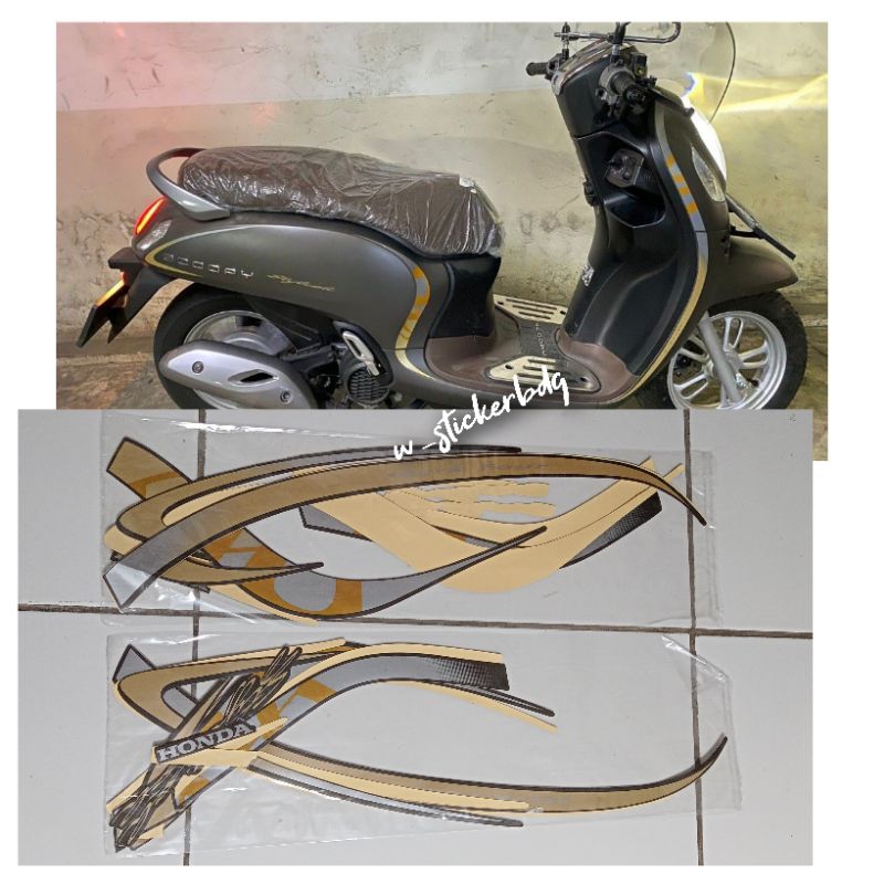 Striping Lis Honda Scoopy Stylish 2021 Brown Coklat
