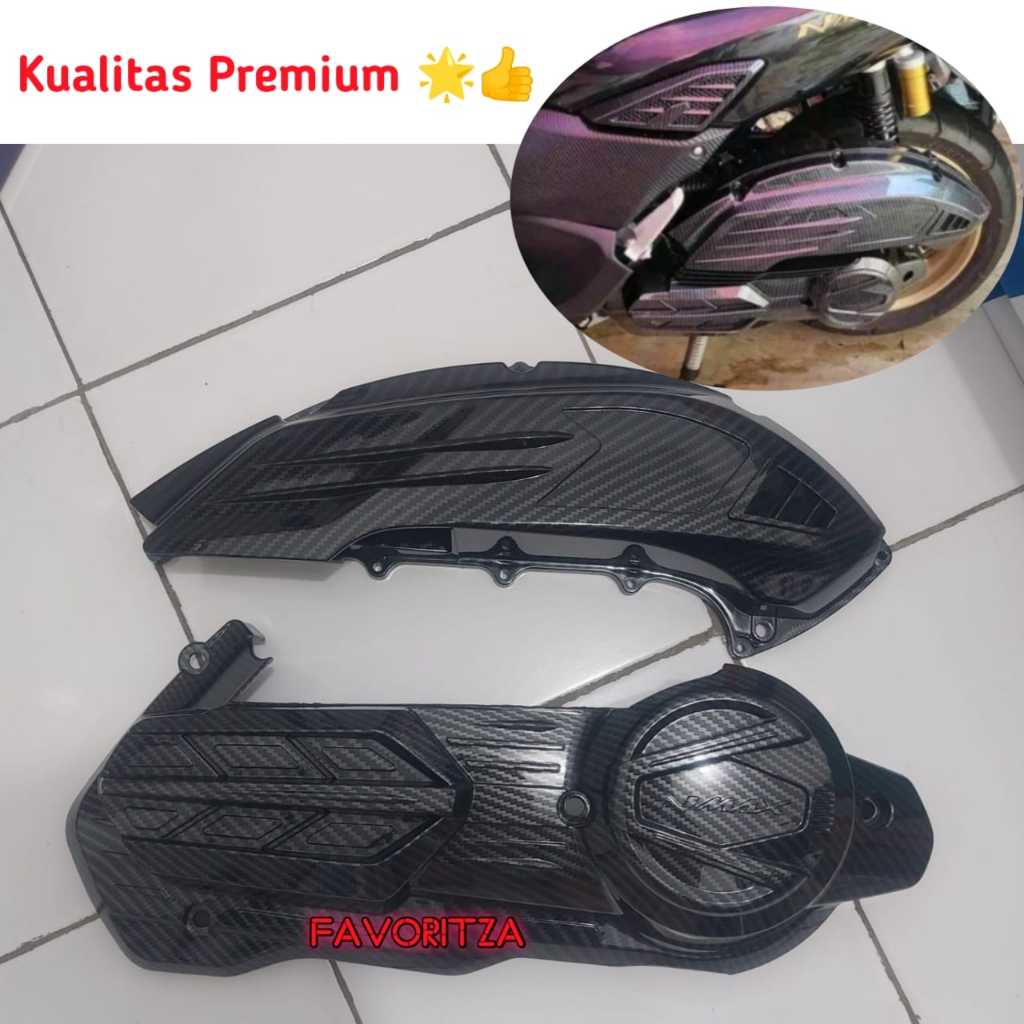 PAKET VARIASI NMAX NEW COVER HAWA + TUTUP FILTER UDARA COVER CVT CARBON NMAX NEW 2020 2021 2022 2023