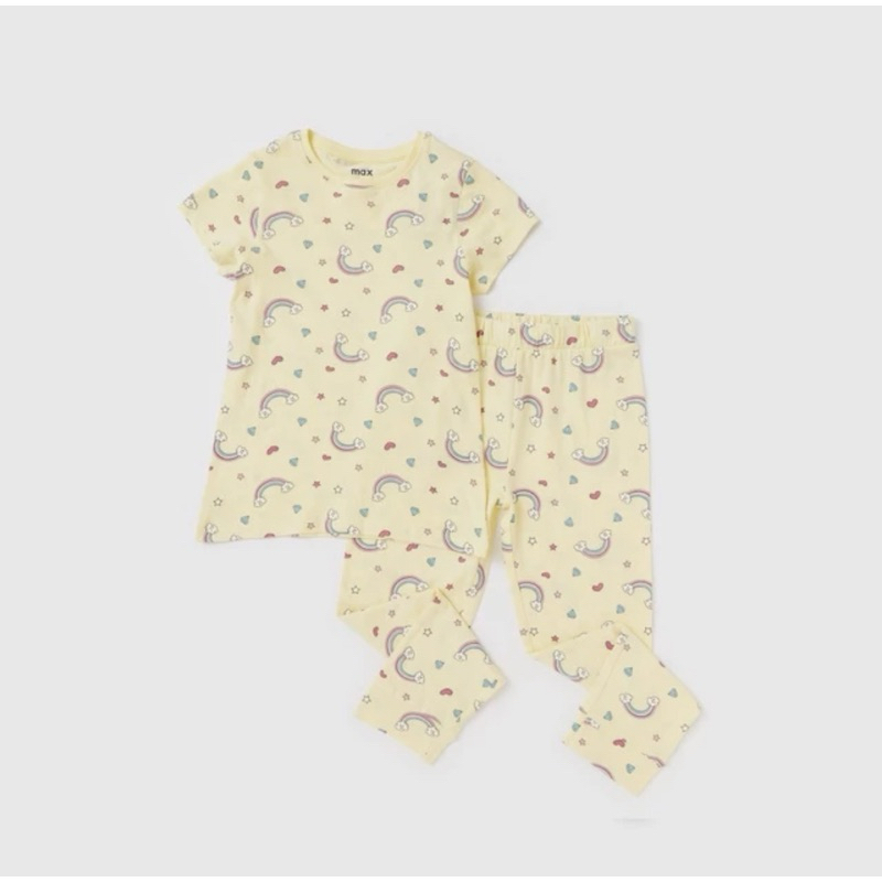 Max Fashion Set Of 2 - All-Over Rainbow Print T-Shirt And Pyjamas
