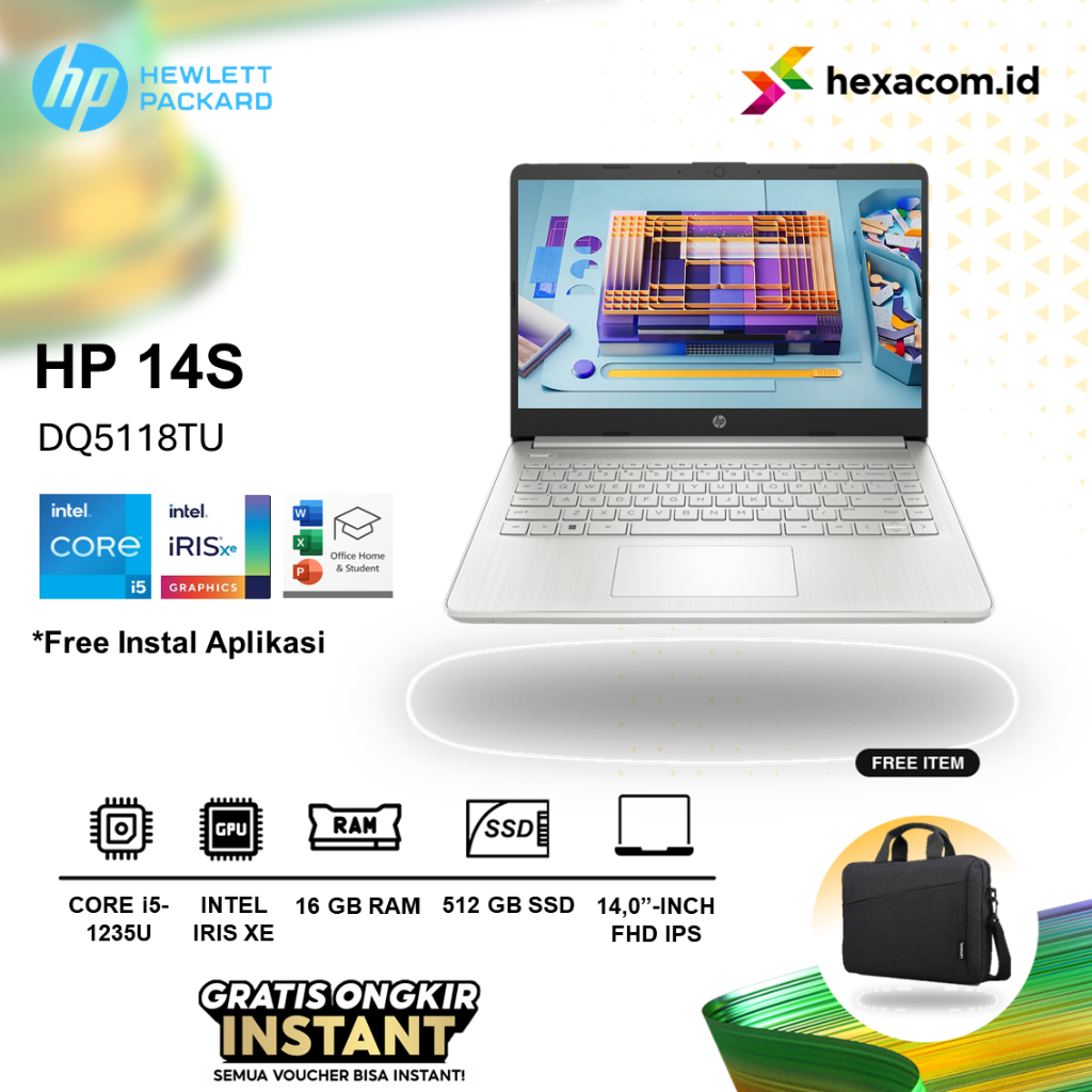 Laptop HP 14S Core i5 1235U 16Gb 512Gb SSD Windows 11 14" FHD IPS / DQ5118TU