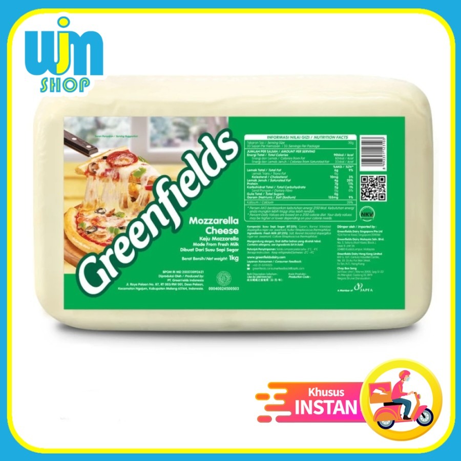 

Keju Mozzarella Greenfields 1000g Makassar | Keju Meleleh