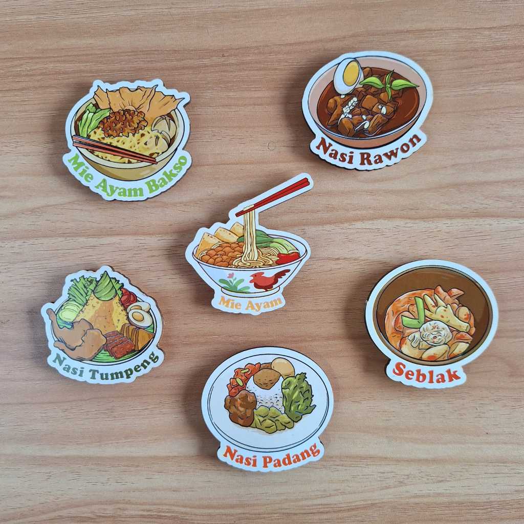 Souvenir Magnet Kulkas Tema Makanan Indonesia edisi 2
