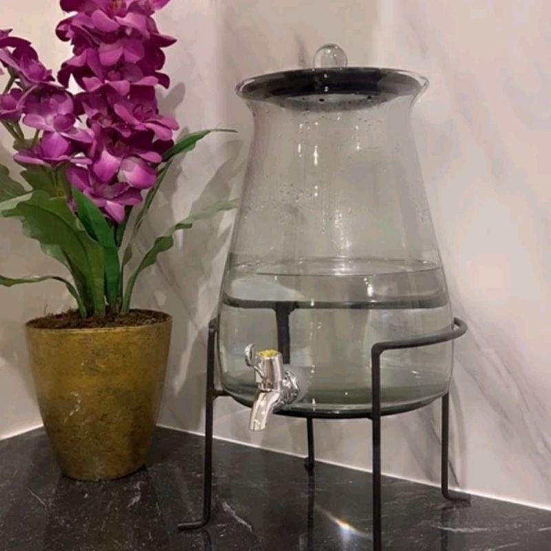 botol ginseng kaca 5L dengan kran