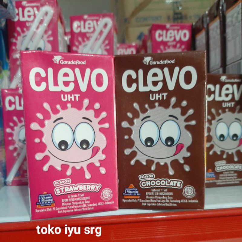 

susu clevo uht rasa coklat dan stroberi 115ml