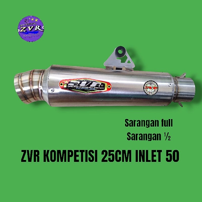 Slincer Knalpot Kompetisi Original zvr muffler p 25cm full dan 1/2 inlet 50 mp cb gl satria fu tiger