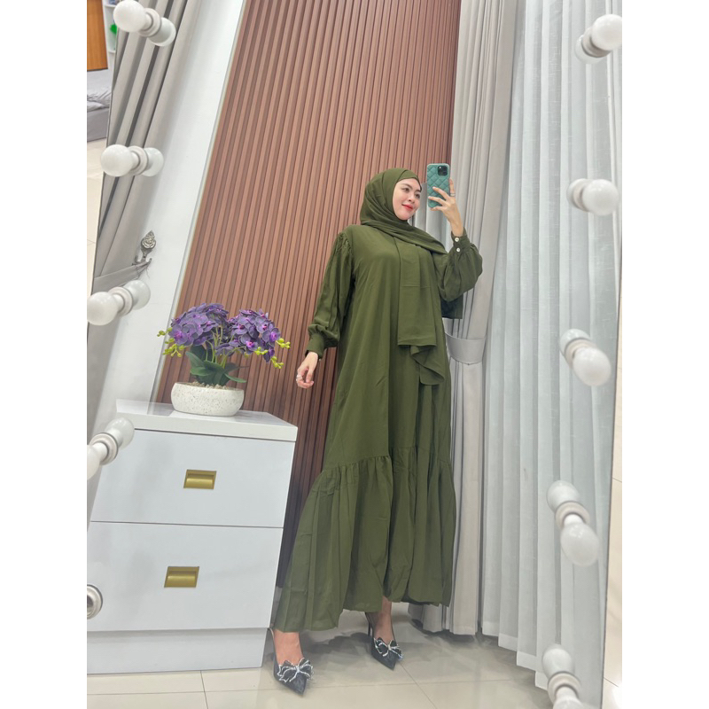 DRESS CERUTY SET HIJAB POLOS